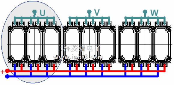 英飛凌 增強(qiáng)型六單元IGBT 并聯(lián)示意圖